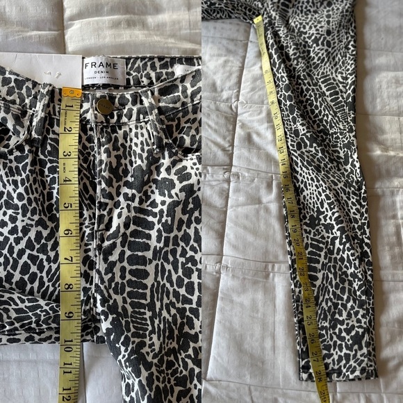 🥤 Frame Le High Skinny High Rise Skinny Noir Multi Animal Print Jean 24 NWT - Picture 14 of 15